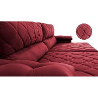 Sofá Retrátil e Reclinável 2,75m Molas Ensacadas Cama inBox Big Home com Bordado 3D Velusoft Vinho
