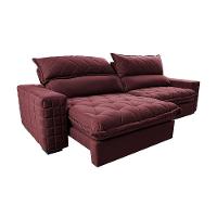 Sofá Retrátil e Reclinável 2,75m Molas Ensacadas Cama inBox Elegance com ThermoGel Velusoft Vinho - 7