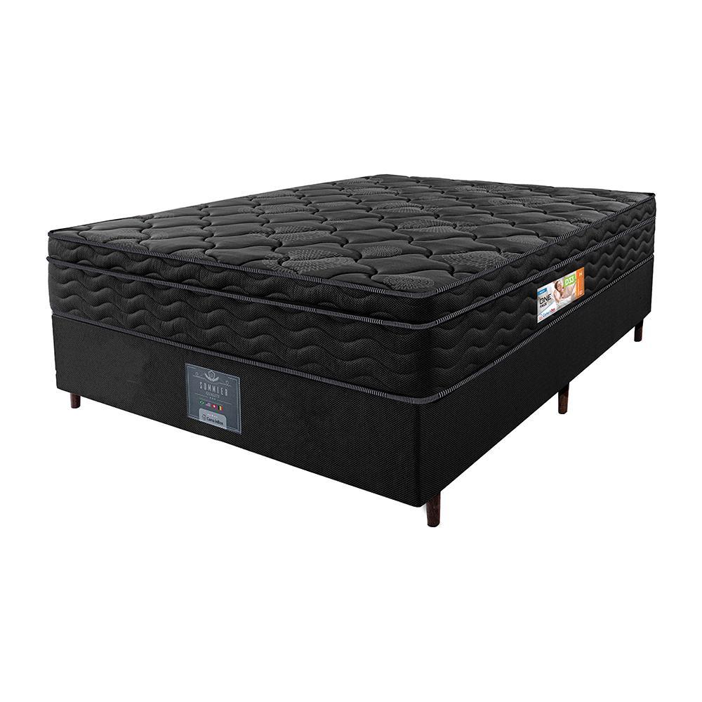Cama Box Casal Colchão OrtoFirm Black + Box 138x188x67 One Face Espuma D33 Preto - 5