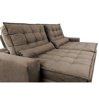 Sofá Retrátil e Reclinável 2,72m Molas Ensacadas Cama inBox Catar Velusoft Castor