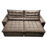 Sofá Retrátil e Reclinável 2,72m Molas Ensacadas Cama inBox Catar Velusoft Castor - 5