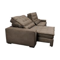 Sofá Retrátil e Reclinável 2,72m Molas Ensacadas Cama inBox Catar Velusoft Castor - 7