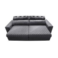 Sofá Retrátil e Reclinável 2,75m Molas Ensacadas Cama inBox Style Thermo Gel Linho Cinza Escuro - 5