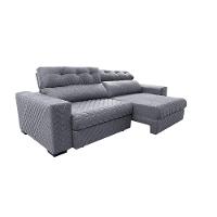 Sofá Retrátil e Reclinável 2,75m Molas Ensacadas Cama inBox Style Thermo Gel Linho Cinza Claro - 7