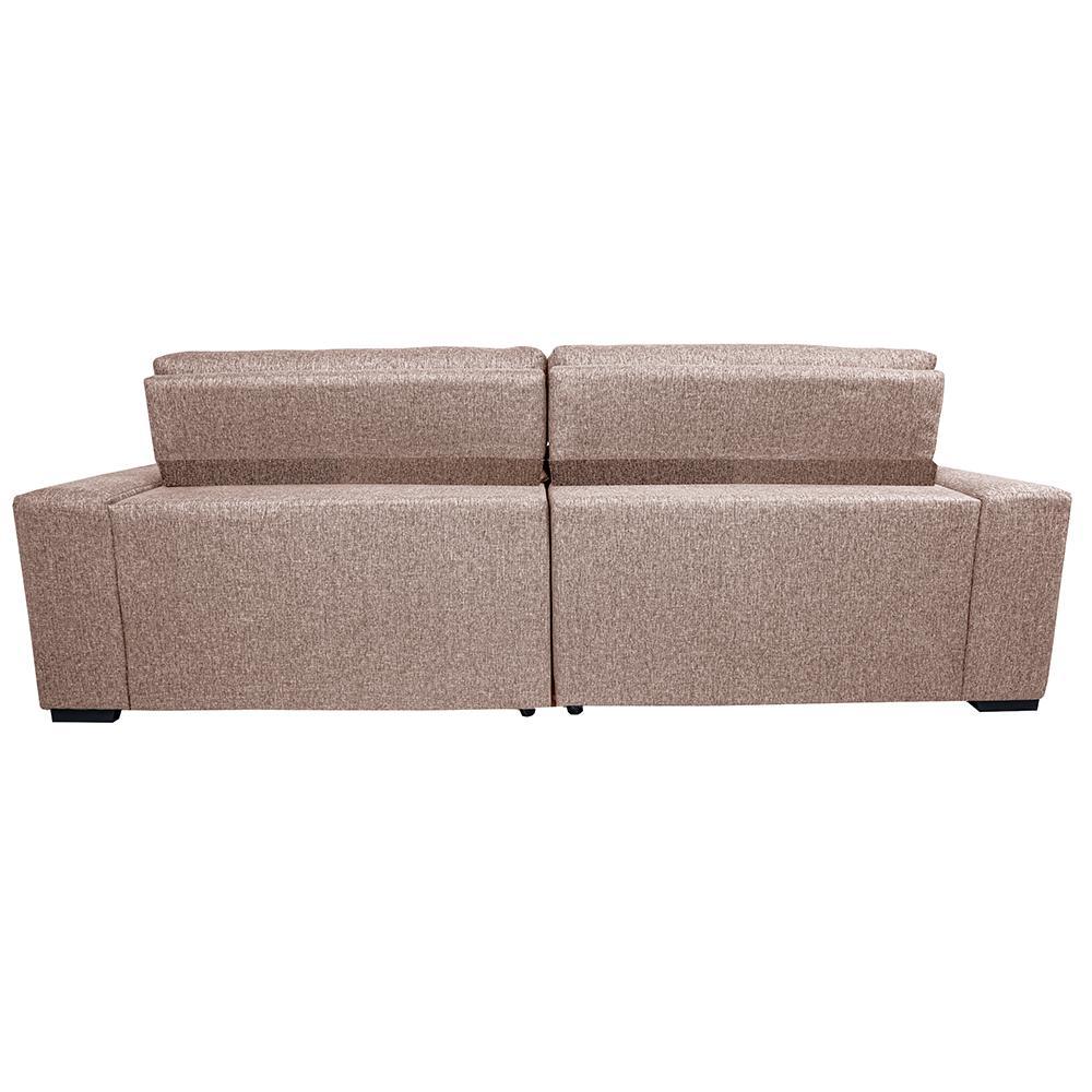 Sofá Retrátil e Reclinável 2,75m Molas Ensacadas Cama inBox Style Thermo Gel Linho Bege Escuro - 6