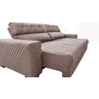 Sofá Retrátil e Reclinável 2,75m Molas Ensacadas Cama inBox Style Thermo Gel Linho Bege Escuro