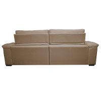Sofá Retrátil e Reclinável 2,75m Molas Ensacadas Cama inBox Big Home com Bordado 3D Linho Bege Escuro - 6