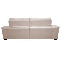 Sofá Retrátil e Reclinável 2,75m Molas Ensacadas Cama inBox Big Home com Bordado 3D Linho Bege Claro - 6