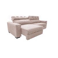 Sofá Retrátil e Reclinável 2,95m Molas Ensacadas Cama inBox Style Thermo Gel Linho Bege Claro - 8