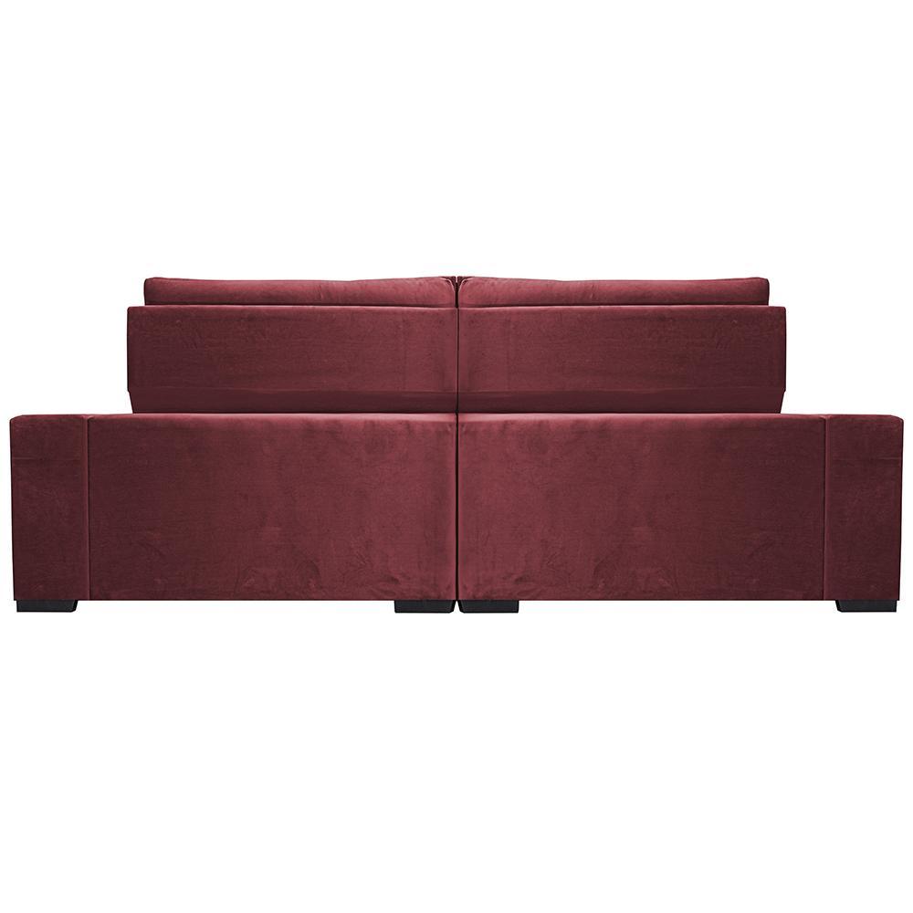 Sofá Retrátil e Reclinável 2,95m Cama inBox Big Star com SoftGel D40 Velupluma Vinho - 6
