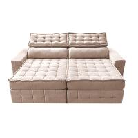Sofá Retrátil e Reclinável 2,95m Cama inBox Big Puffer com SoftGel D40 Velupluma Bege - 5
