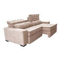 Sofá Retrátil e Reclinável 2,95m Cama inBox Big Puffer com SoftGel D40 Velupluma Bege - 8