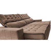 Sofá Retrátil e Reclinável 2,95m Cama inBox Big Puffer com SoftGel D40 Velupluma Castor