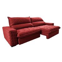 Sofá Retrátil e Reclinável 2,95m Molas Ensacadas Cama inBox Elegance com ThermoGel Velusoft Vermelho - 8