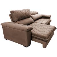 Sofá Retrátil e Reclinável 2,95m Molas Ensacadas Cama inBox Big Home com Bordado 3D Velusoft Castor - 7