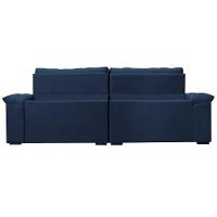 Sofá Retrátil e Reclinável 2,95m Molas Ensacadas Cama inBox Big Home com Bordado 3D Velusoft Azul - 6