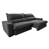 Sofá Retrátil e Reclinável 2,95m Molas Ensacadas Cama inBox Elegance com ThermoGel Velusoft Cinza - 8