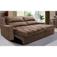 Sofá Retrátil e Reclinável 2,95m Molas Ensacadas Cama inBox Elegance com ThermoGel Velusoft Castor - 1