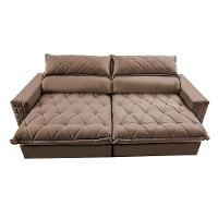 Sofá Retrátil e Reclinável 2,95m Molas Ensacadas Cama inBox Elegance com ThermoGel Velusoft Castor - 5