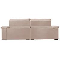 Sofá Retrátil e Reclinável 2,95m Molas Ensacadas Cama inBox Big Home com Bordado 3D Velusoft Bege - 6