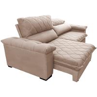Sofá Retrátil e Reclinável 2,95m Molas Ensacadas Cama inBox Big Home com Bordado 3D Velusoft Bege - 7