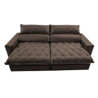 Sofá Retrátil e Reclinável 2,95m Molas Ensacadas Cama inBox Elegance com ThermoGel Velusoft Café - 5
