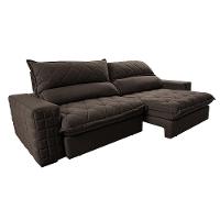 Sofá Retrátil e Reclinável 2,95m Molas Ensacadas Cama inBox Elegance com ThermoGel Velusoft Café - 8