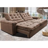 Sofá Retrátil e Reclinável 2,95m Cama inBox Big Fresh com SoftGel D40 Velupluma Castor - 1