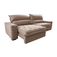 Sofá Retrátil e Reclinável 2,95m Molas Ensacadas Cama inBox Elegance com ThermoGel Velusoft Bege - 7