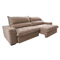 Sofá Retrátil e Reclinável 2,95m Molas Ensacadas Cama inBox Elegance com ThermoGel Velusoft Bege - 8