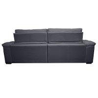 Sofá Retrátil e Reclinável 2,95m Molas Ensacadas Cama inBox Big Home com Bordado 3D Linho Cinza Escuro - 6