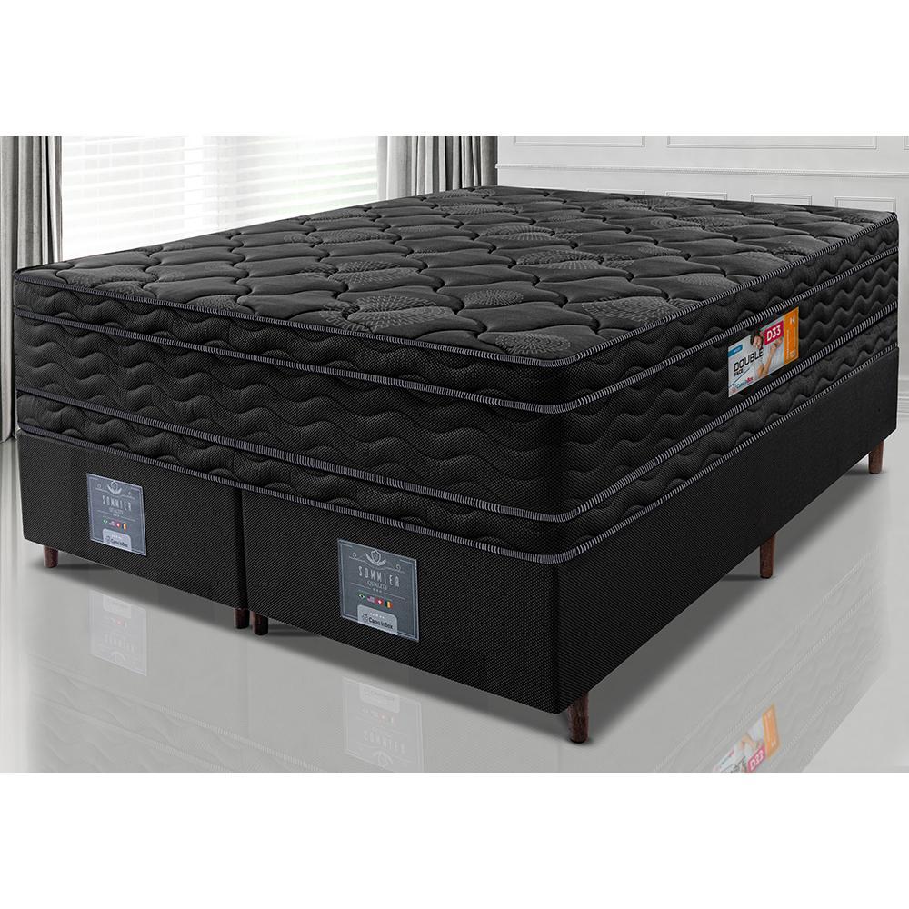 Cama Box King Colchão OrtoFirm Black + Box 193x203x71 Double Face Espuma D33 Preto - 1
