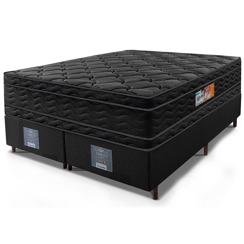 Cama Box King Colchão OrtoFirm Black + Box 193x203x71 Double Face Espuma D33 Preto - 5