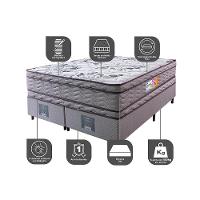Cama Box Queen Colchão OrtoFirm + Box 158x198x71 Double Face Espuma D45 Cinza - 3