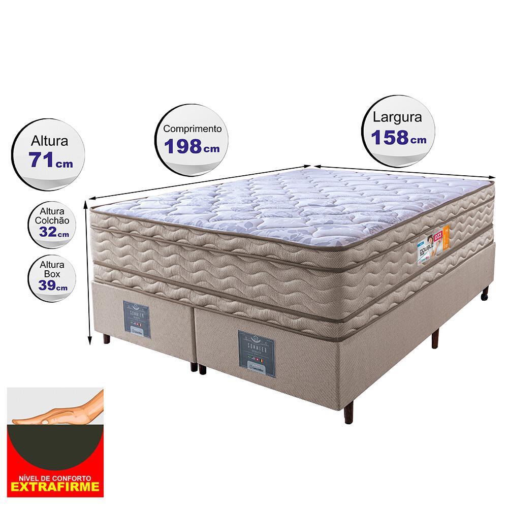 Cama Box Queen Colchão OrtoFirm + Box 158x198x71 Double Face Espuma D33 Dourado - 2
