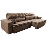 Sofá Retrátil e Reclinável 2,92m Luxos Cama inBox Velusoft Castor - 8