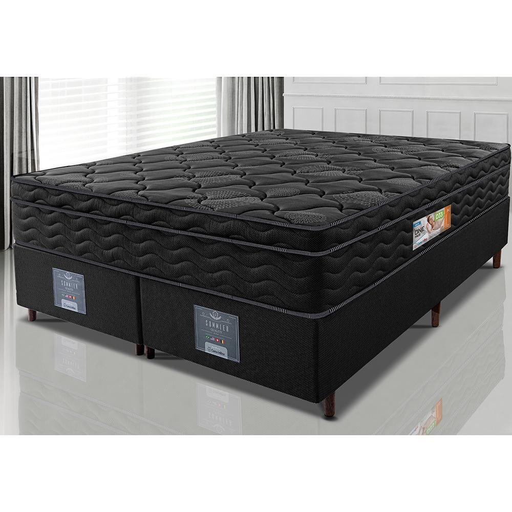 Cama Box King Colchão OrtoFirm Black + Box 193x203x67 One Face Espuma D33 Preto - 1