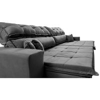 Sofá Retrátil e Reclinável 2,92m Luxos Cama inBox Velusoft Cinza - 5