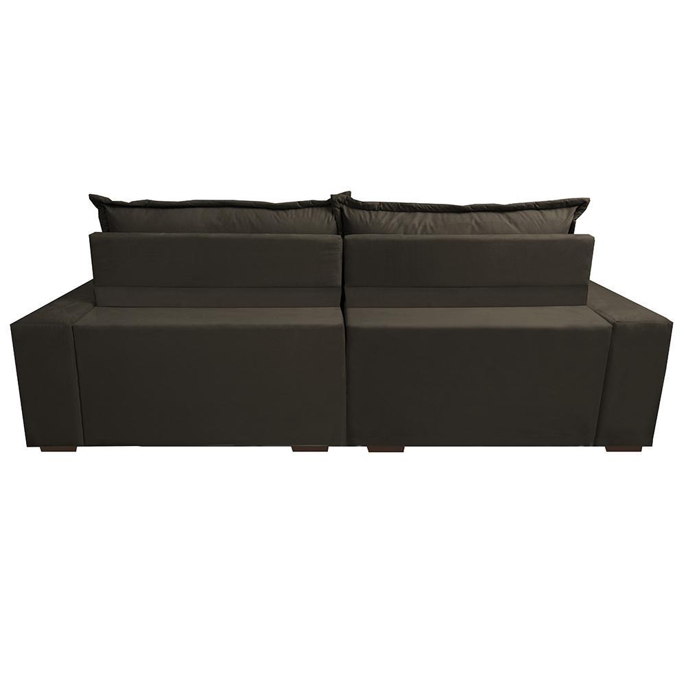 Sofá Retrátil e Reclinável 3,12m com Molas Ensacadas Cama Inbox Supreme Tecido Suede Velusoft Café - 6