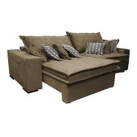 Sofá Retrátil e Reclinável 3,12m com Molas Ensacadas Cama Inbox Supreme Tecido Suede Velusoft Castor - 7