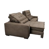Sofá Retrátil e Reclinável 3,12m Molas Ensacadas Cama inBox Catar Velusoft Castor - 7