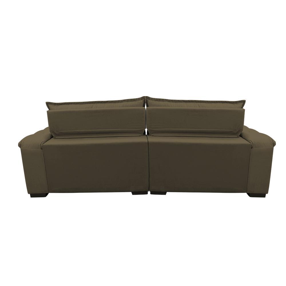 Sofá Retrátil e Reclinável 3,12m com Molas Ensacadas Cama inBox Aconchego Tecido Suede Café - 8