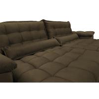 Sofá Retrátil e Reclinável 3,12m com Molas Ensacadas Cama inBox Aconchego Tecido Suede Café