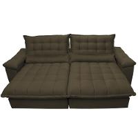 Sofá Retrátil e Reclinável 3,12m com Molas Ensacadas Cama inBox Aconchego Tecido Suede Café - 5