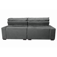 Sofá Retrátil e Reclinável 3,12m Molas Ensacadas Cama inBox Catar Velusoft Cinza - 6