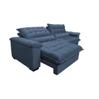 Sofá Retrátil e Reclinável 3,12m com Molas Ensacadas Cama inBox Aconchego Tecido Suede Azul - 7