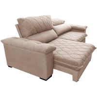 Sofá Retrátil e Reclinável 3,15m Molas Ensacadas Cama inBox Big Home com Bordado 3D Velusoft Bege - 7