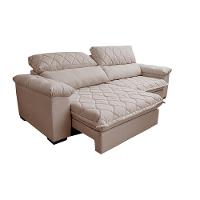 Sofá Retrátil e Reclinável 3,15m Molas Ensacadas Cama inBox Big Home com Bordado 3D Linho Bege Claro - 7