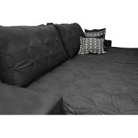 Sofá Retrátil e Reclinável 3,12m com Molas Ensacadas Cama Inbox Supreme Tecido Suede Velusoft Preto