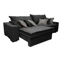 Sofá Retrátil e Reclinável 3,12m com Molas Ensacadas Cama Inbox Supreme Tecido Suede Velusoft Preto - 7